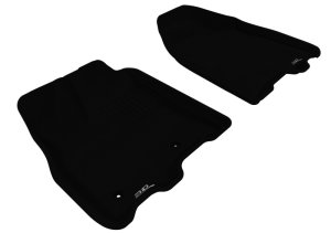 Toyota Sienna Floor Mat Set - Front - 3D MAXpider - Kagu Carbon Fiber Embossed Pattern - Black - `11-`12